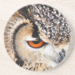 DESSOUS DE VERRE EN GRÈS HIBOU