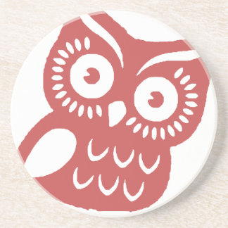 Dessous De Verre En Grès Hibou rouge frais
