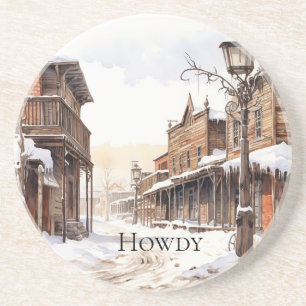 Dessous De Verre En Grès Hiver sauvage de l'Ouest