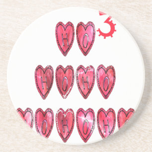 Dessous De Verre En Grès Hoho ! Père Noël coeur cool texte Noël amour desi