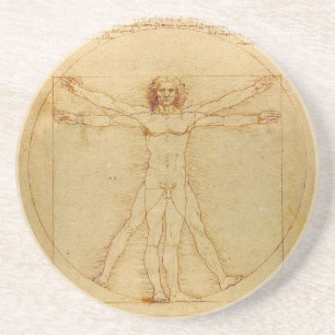 Dessous De Verre En Grès Homme vitruvien par Leonardo da Vinci
