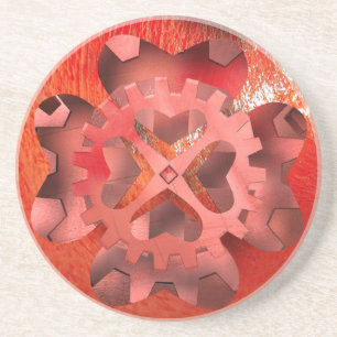 Dessous De Verre En Grès horloge à vapeur rouge