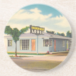 Dessous De Verre En Grès Hôtel vintage, Golden West Lodge Motel