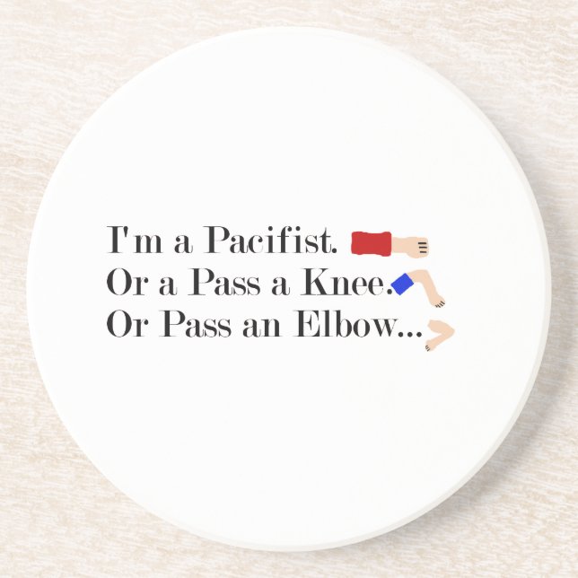 Dessous De Verre En Grès Humour pacifiste mixed martial art (Devant)