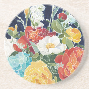Dessous De Verre En Grès I floral de minuit