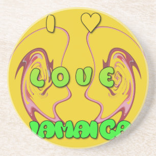 Dessous De Verre En Grès I love Jamaica