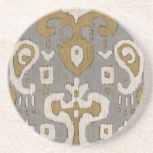 Dessous De Verre En Grès Ikat ocre I