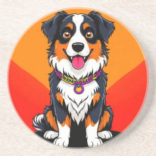Dessous De Verre En Grès Illustration de chien de dessin animé joyeux