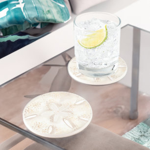Dessous De Verre En Grès Illustration de l'aquarelle du coquillage de sable