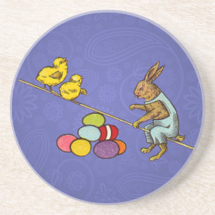 Dessous De Verre En Grès Illustration de Pâques : le lapin de Pâques couve 