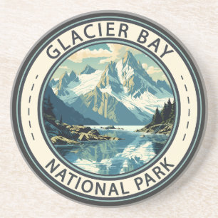 Dessous De Verre En Grès Illustration du parc national Glacier Bay Travel A