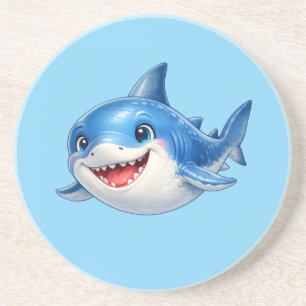 Dessous De Verre En Grès Illustration d'un requin mignon aux grands yeux, a