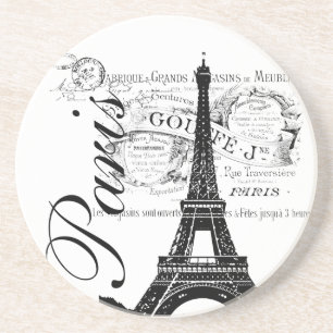 Dessous De Verre En Grès Illustration vintage de Tour Eiffel de Paris