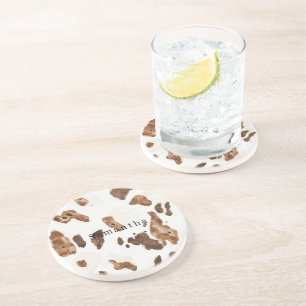 Dessous De Verre En Grès Imprimé animal brun chocolat