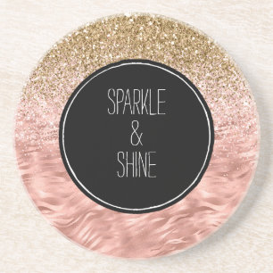 Dessous De Verre En Grès Imprimé chic zèbre rose pailleté