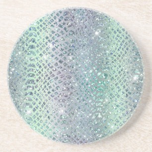Dessous De Verre En Grès Imprimé serpent scintillant violet menthe