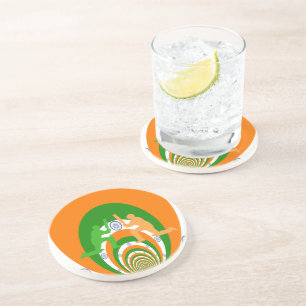 Dessous De Verre En Grès Inde Cricket Spirit Design abstrait