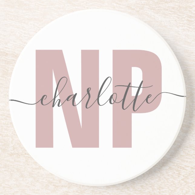 Dessous De Verre En Grès Infirmière de NP personnalisée Praticien Diplôme C (Devant)