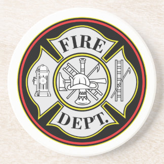 Dessous De Verre En Grès Insigne rond de corps de sapeurs-pompiers