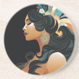 DESSOUS DE VERRE EN GRÈS INSPIRATION NATIVE #3