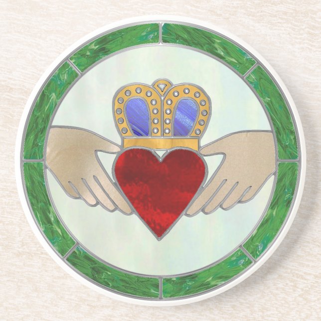 Dessous De Verre En Grès Irish Claddagh (Devant)
