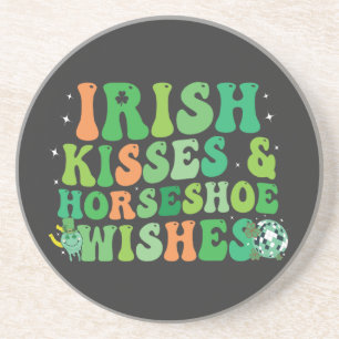 Dessous De Verre En Grès Irish Kisses & Horseshoe Wives St Patrick's Day