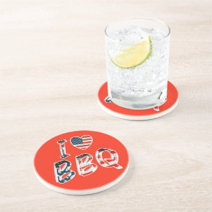 Dessous De Verre En Grès J'adore le barbecue, patriotique américain