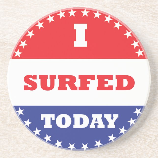 Dessous De Verre En Grès J'ai surfé aujourd'hui (Devant)