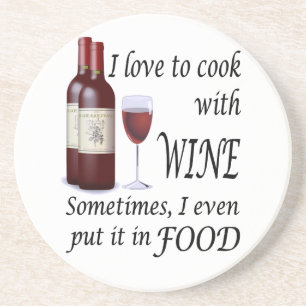 Dessous De Verre En Grès J'aime faire cuire avec du vin - même en
