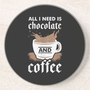 Dessous De Verre En Grès J'Aime Le Chocolat Et Le Café
