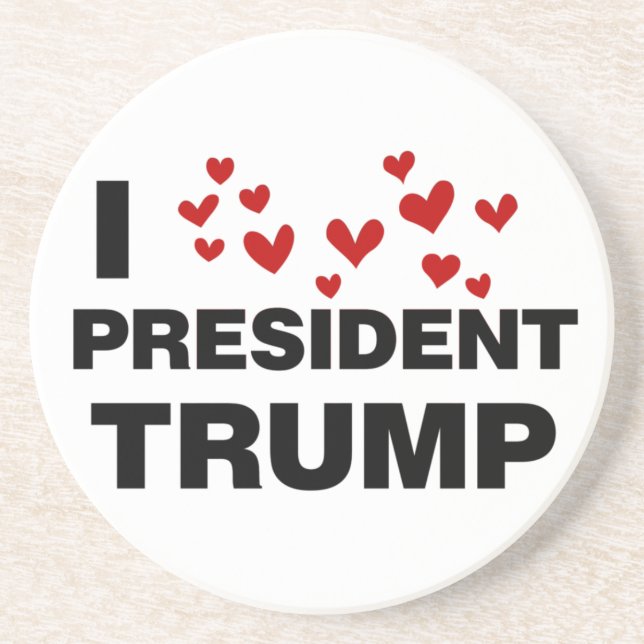 Dessous De Verre En Grès J'aime les coeurs du président Trump (Devant)
