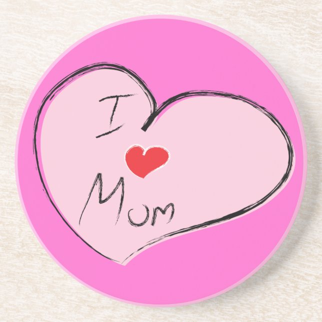 Dessous De Verre En Grès J'aime maman (Devant)