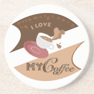 Dessous De Verre En Grès J'aime mon café Retro Java