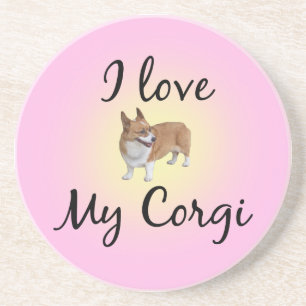 Dessous De Verre En Grès J'Aime Mon Corgi