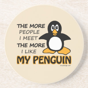 Dessous De Verre En Grès J'aime mon pingouin