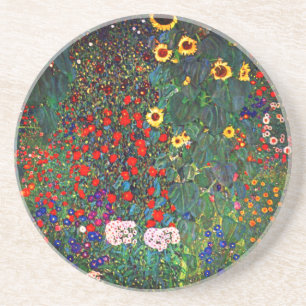 Dessous De Verre En Grès Jardin aux fleurs Gustav Klimt