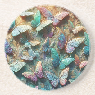 Dessous De Verre En Grès Jardin de papillons iridescent