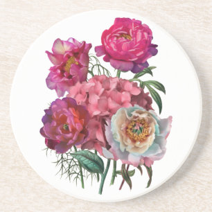 Dessous De Verre En Grès Jardin fleuri romantique