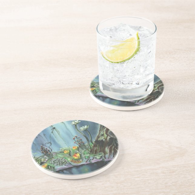 Dessous De Verre En Grès Jardin forestier (Côté)