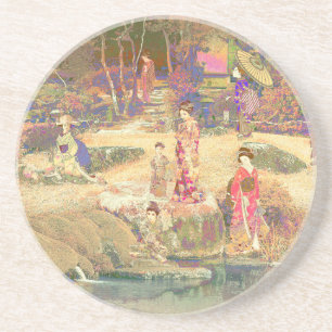 Dessous De Verre En Grès Jardin japonais II / Édition Washed