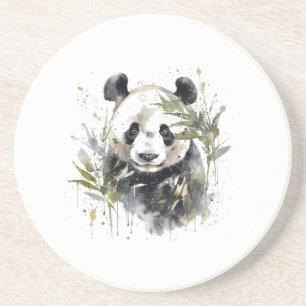 Dessous De Verre En Grès Jardin Panda Watercolor