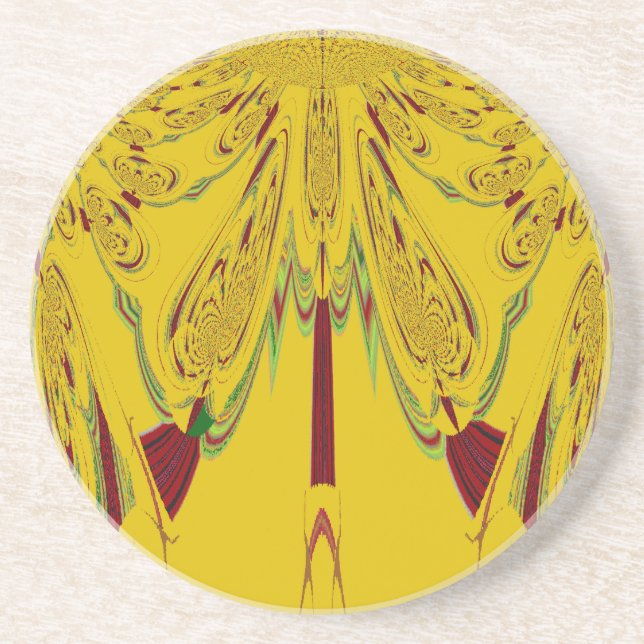 Dessous De Verre En Grès jaune (Devant)