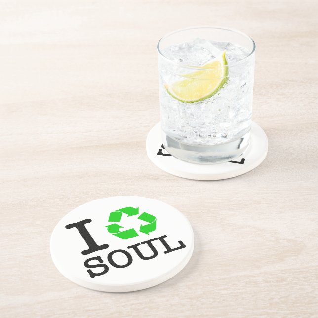 Dessous De Verre En Grès Je Recycle L'Âme (Côté)