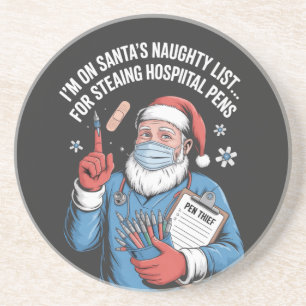 Dessous De Verre En Grès Je suis sur la liste des vilains du Père Noël pour