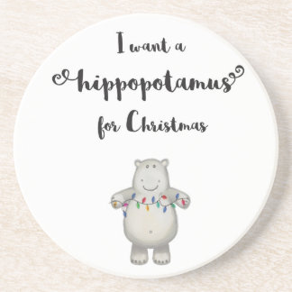 Dessous De Verre En Grès Je veux un hippopotame pour Noël