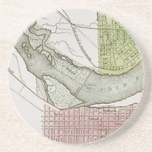 DESSOUS DE VERRE EN GRÈS JEFFERSONVILLE, INDIANA : CARTE