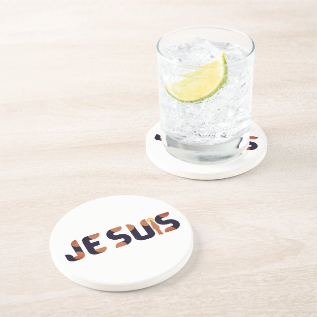 Dessous De Verre En Grès Jésus, Je Suis ou Je Suis (Côté)