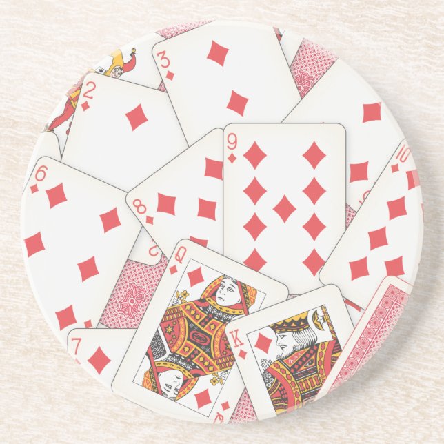 Dessous De Verre En Grès Jeu de Cartes (Devant)