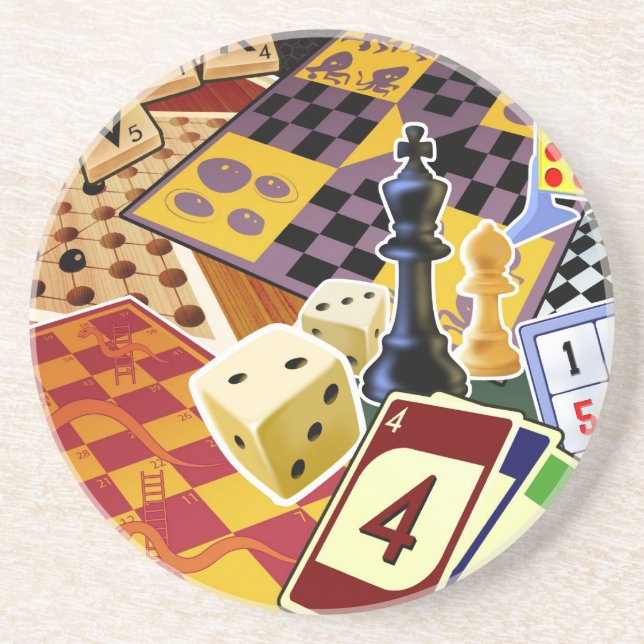 Dessous De Verre En Grès Jeux (Devant)