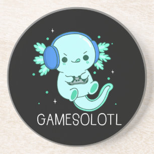 Dessous De Verre En Grès Jeux mignons Axolotl Salamandre mexicaine Joueur